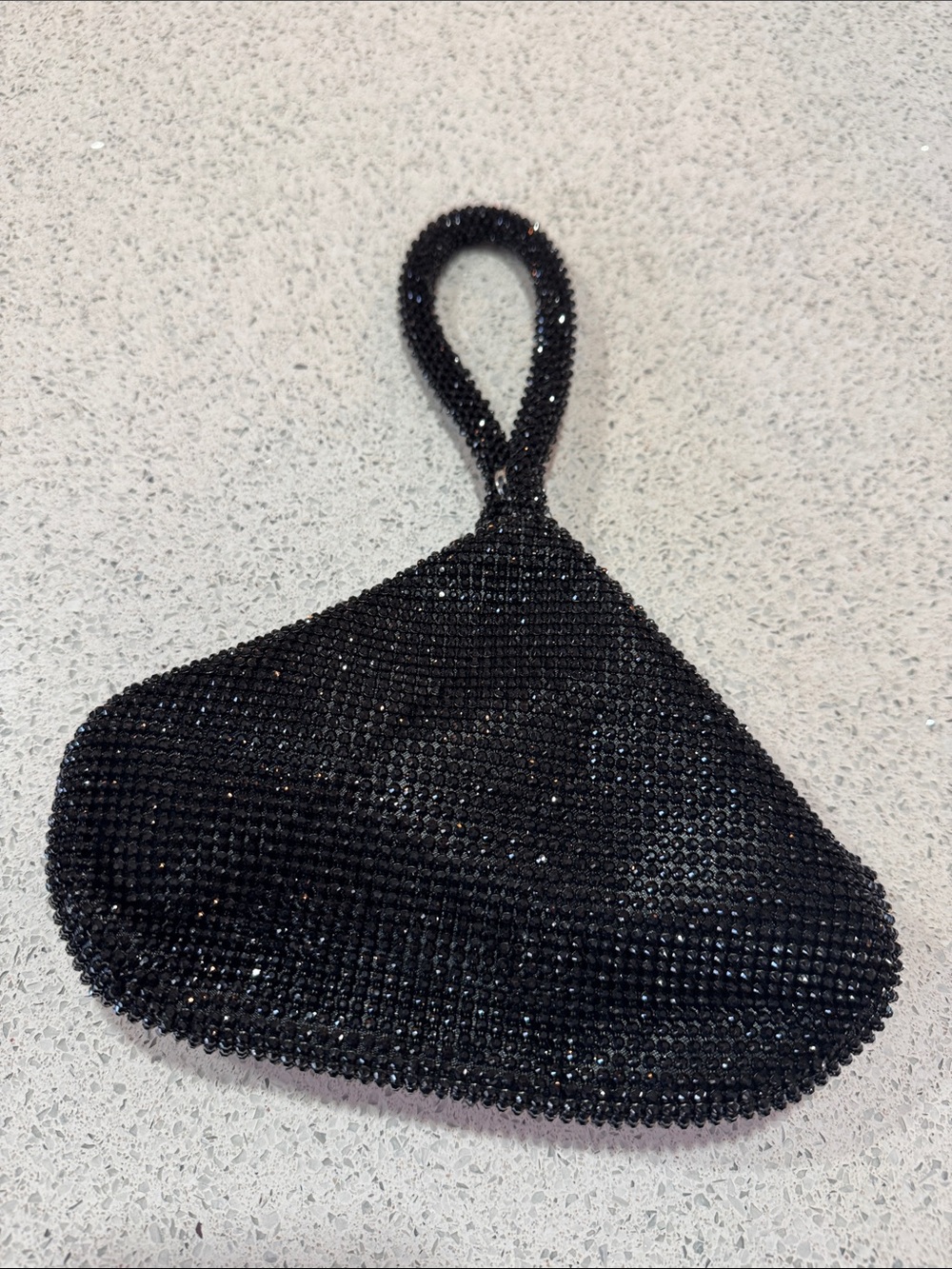 INC International Concepts Black Beaded Wristlet Clutch